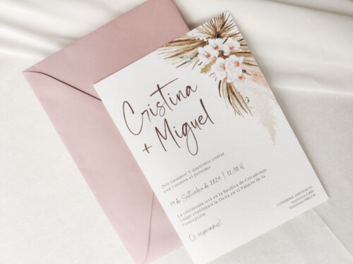 Invitación Bohe para boda boho