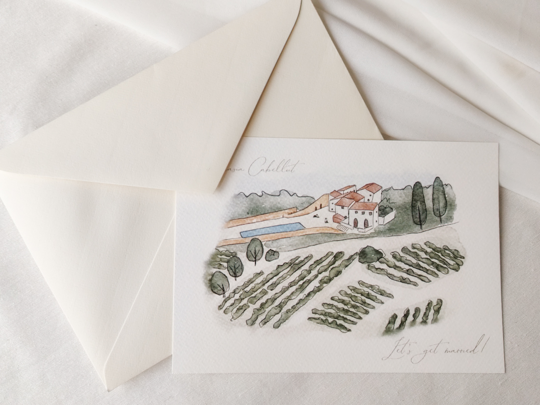 Invitación ilustrada inglesina