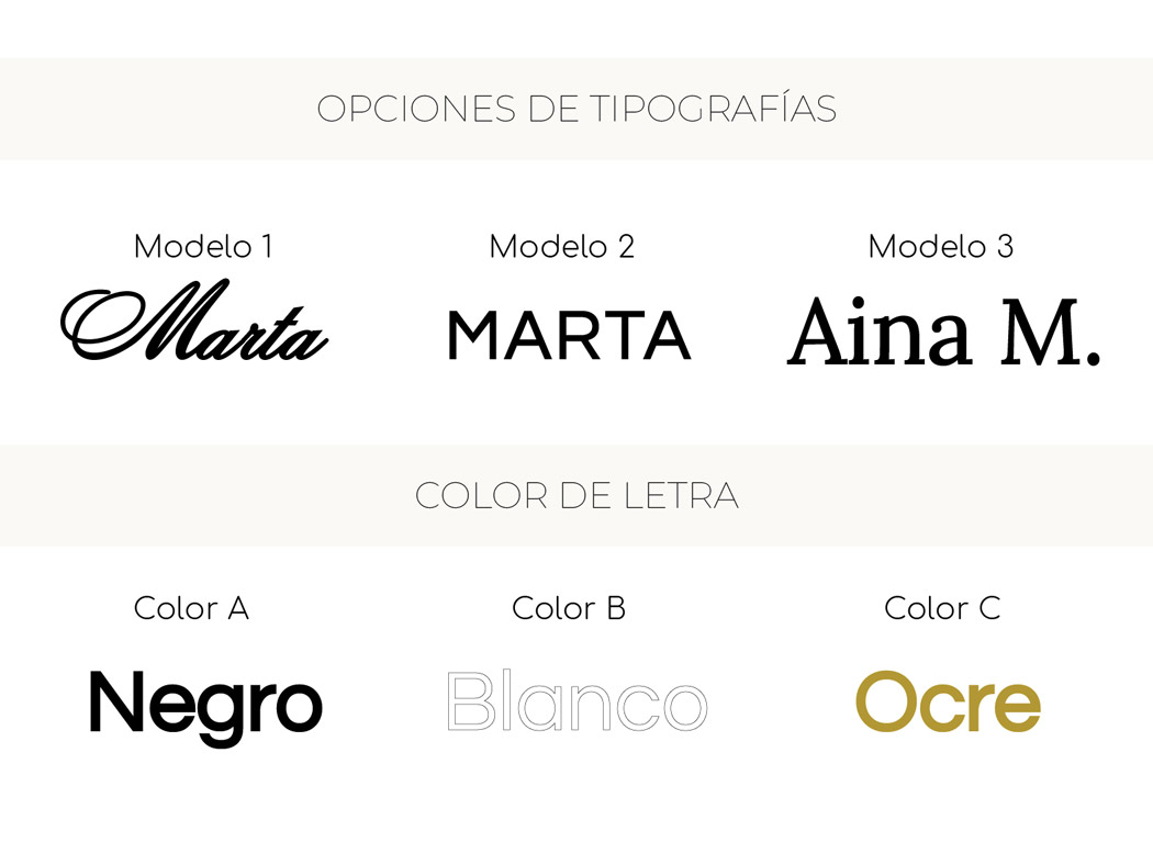 Lazos marcasitios Opciones de tipografía