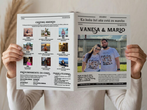 Periodico personalizado para bodas 2 Temática cine