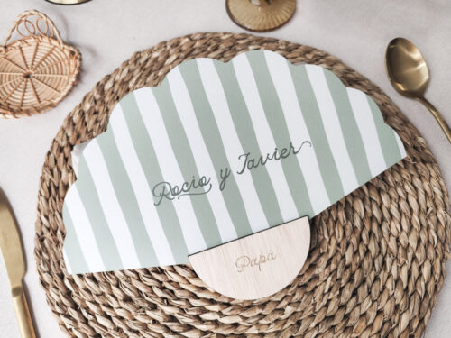 Abanico personalizado minuta para eventos